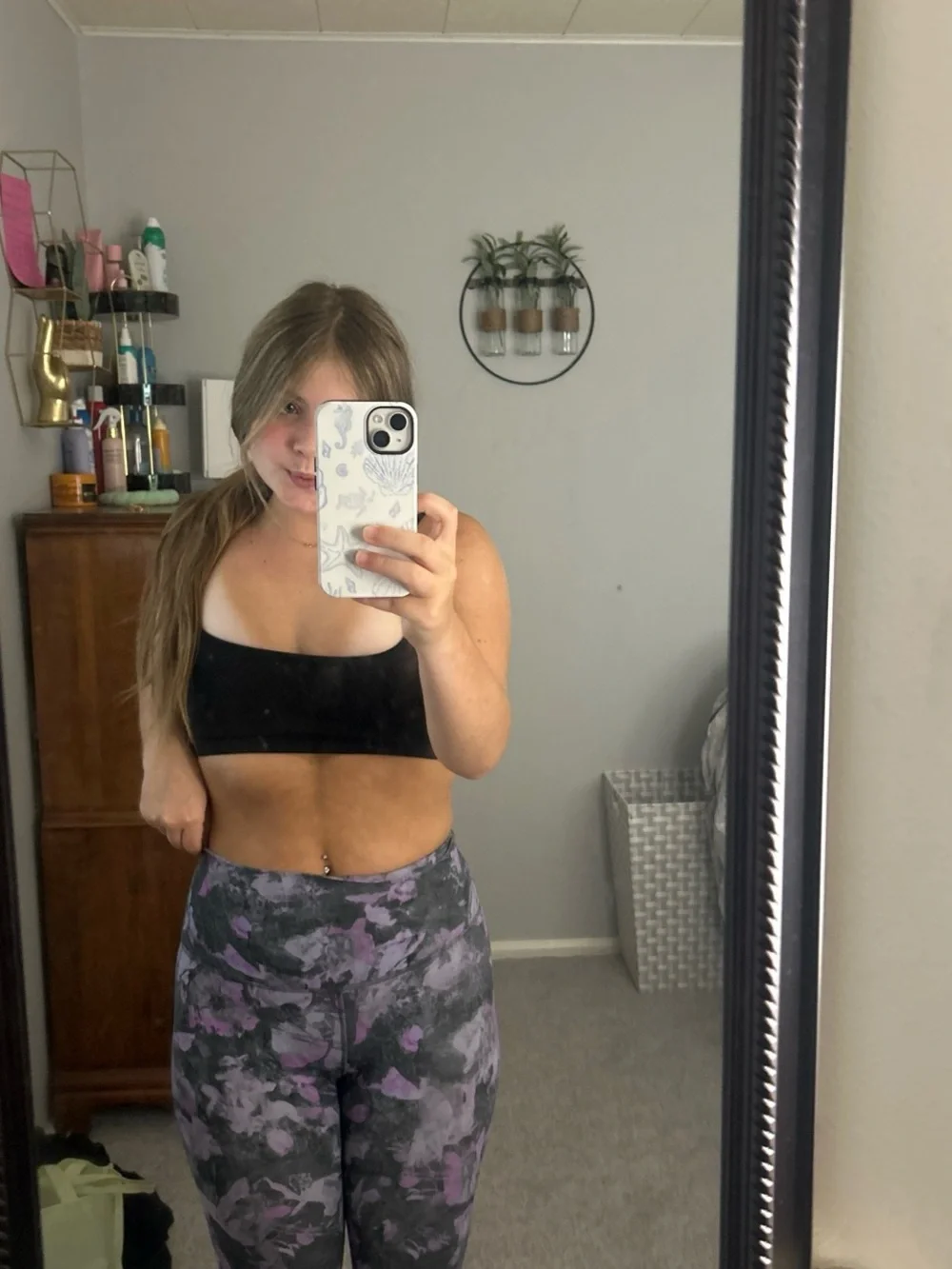 lululemon athletica Black and Purple Floral Leggings